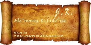 Jánossy Kiliána névjegykártya